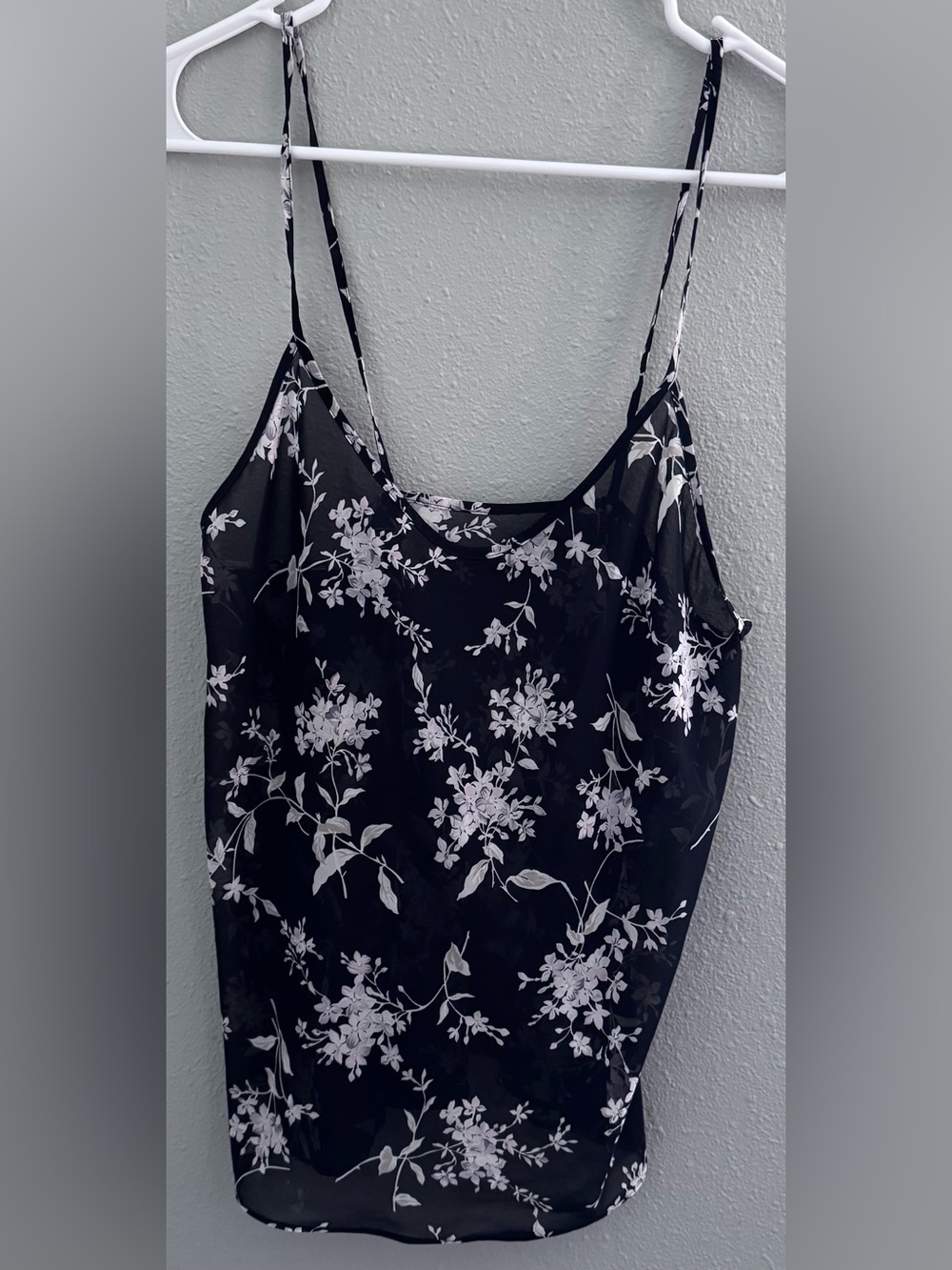 Calvin Klein Navy Blue and White Floral Spaghetti-Strap Camisole and Shorts